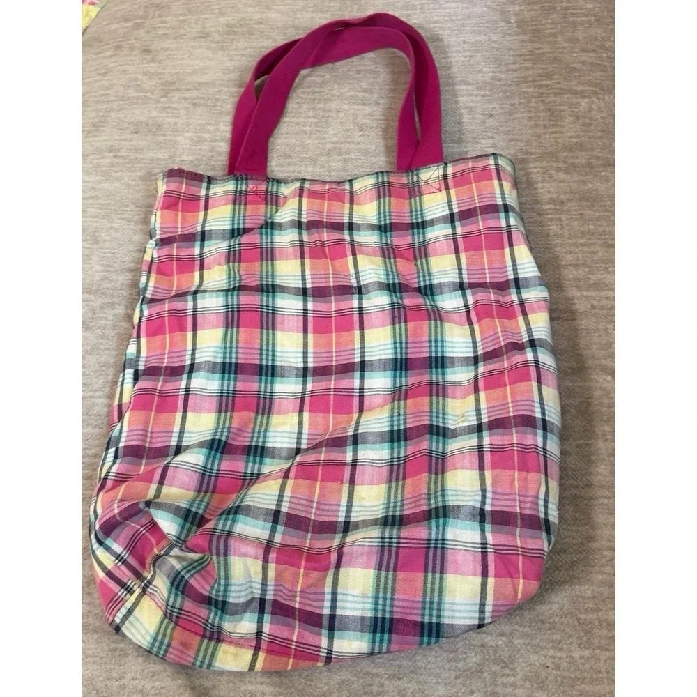 American Eagle Outfitters Plaid Everyday Tote Bag Pink 18
